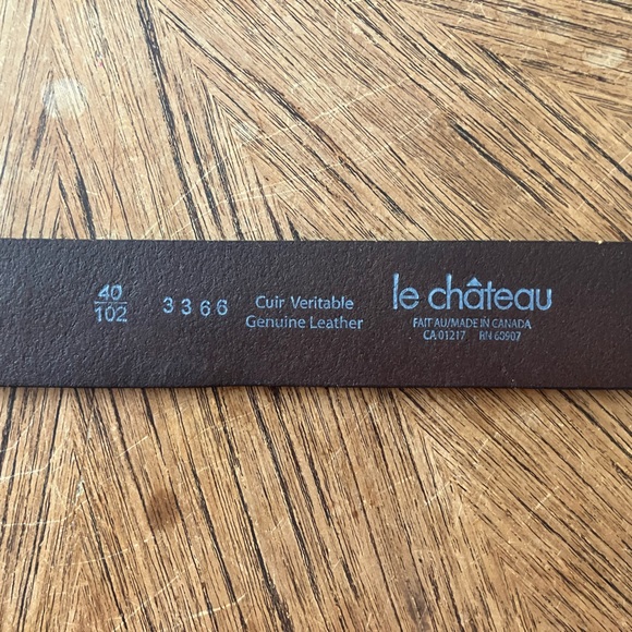 Le Chateau Brown Leather Belt with Silver Buckle - Picture 5 of 7